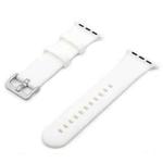 Silver Buckle Silicone Watch Band For Apple Watch Series 8&7 41mm / SE 2&6&SE&5&4 40mm / 3&2&1 38mm(White)