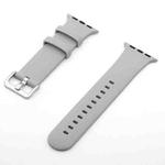 Silver Buckle Silicone Watch Band For Apple Watch Series 8&7 41mm / SE 2&6&SE&5&4 40mm / 3&2&1 38mm(Grey)