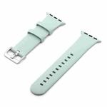 Silver Buckle Silicone Watch Band For Apple Watch Ultra 49mm&Watch Ultra 2 49mm / Series 9&8&7 45mm / SE 3&SE 2&6&SE&5&4 44mm / 3&2&1 42mm(Gemstone Green)