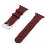 Silver Buckle Silicone Watch Band For Apple Watch Ultra 49mm&Watch Ultra 2 49mm / Series 9&8&7 45mm / SE 3&SE 2&6&SE&5&4 44mm / 3&2&1 42mm(Bronze Purple)