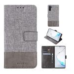 For Galaxy Note 10 MUXMA MX102 Horizontal Flip Canvas Leather Case with Stand & Card Slot & Wallet Function(Grey)