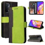 For OPPO A93 5G CN Version/A74 5G/A54 5G Business Stitching-Color Horizontal Flip PU Leather Case with Holder & Card Slots & Photo Frame & Lanyard(Green)