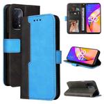 For OPPO A93 5G CN Version/A74 5G/A54 5G Business Stitching-Color Horizontal Flip PU Leather Case with Holder & Card Slots & Photo Frame & Lanyard(Blue)