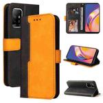 For OPPO A94 5G/F19 Pro+ 5G/Reno5 Z/A95 5G Business Stitching-Color Horizontal Flip PU Leather Case with Holder & Card Slots & Photo Frame & Lanyard(Orange)