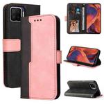 For OPPO F17/A73 2020/F17 Pro/A93 2020 Business Stitching-Color Horizontal Flip PU Leather Case with Holder & Card Slots & Photo Frame & Lanyard(Pink)