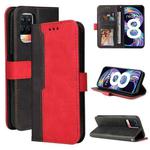 For OPPO Realme 8 / 8 Pro Business Stitching-Color Horizontal Flip PU Leather Case with Holder & Card Slots & Photo Frame & Lanyard(Red)