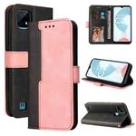 For OPPO Realme C21 / C20 Business Stitching-Color Horizontal Flip PU Leather Case with Holder & Card Slots & Photo Frame & Lanyard(Pink)