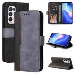 For OPPO Reno5 Pro+ 5G / Find X3 Neo Business Stitching-Color Horizontal Flip PU Leather Case with Holder & Card Slots & Photo Frame & Lanyard(Grey)