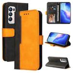 For OPPO Reno5 Pro+ 5G / Find X3 Neo Business Stitching-Color Horizontal Flip PU Leather Case with Holder & Card Slots & Photo Frame & Lanyard(Orange)