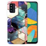 For Samsung Galaxy F52 5G Abstract Marble Pattern TPU Protective Case(Honeycomb Multicolour)