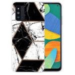 For Samsung Galaxy F52 5G Abstract Marble Pattern TPU Protective Case(Black and White)