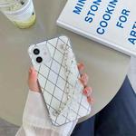 For iPhone 12 mini Aurora Rhomboid TPU Shockproof Wrist Bracelet Chain Case (White)