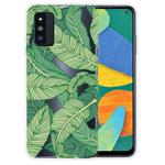 For Samsung Galaxy F52 5G Shockproof Painted Transparent TPU Protective Case(Banana Leaf)