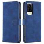 For vivo X60 AZNS Skin Feel Calf Texture Horizontal Flip Leather Case with Card Slots & Holder & Wallet(Blue)