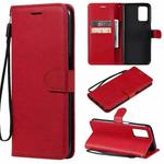 For OPPO Realme V13 5G Solid Color Horizontal Flip Protective Leather Case with Holder & Card Slots & Wallet & Photo Frame & Lanyard(Red)