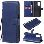 For OPPO Realme V13 5G Solid Color Horizontal Flip Protective Leather Case with Holder & Card Slots & Wallet & Photo Frame & Lanyard(Blue)