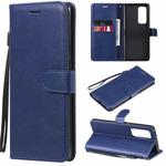 For OPPO Reno5 Pro+ 5G / Find X3 Neo Solid Color Horizontal Flip Protective Leather Case with Holder & Card Slots & Wallet & Photo Frame & Lanyard(Blue)