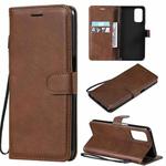 For OPPO A93 5G / A54 5G / A74 5G Solid Color Horizontal Flip Protective Leather Case with Holder & Card Slots & Wallet & Photo Frame & Lanyard(Brown)