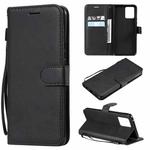 For OPPO Realme 8 Solid Color Horizontal Flip Protective Leather Case with Holder & Card Slots & Wallet & Photo Frame & Lanyard(Black)