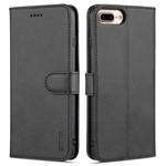 AZNS Skin Feel Calf Texture Horizontal Flip Leather Case with Card Slots & Holder & Wallet For iPhone 7 Plus / 8 Plus(Black)