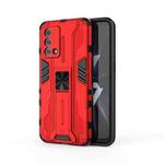 For OPPO K9 Supersonic PC + TPU Shock-proof Protective Case with Holder(Red)