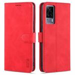 For vivo S9e AZNS Skin Feel Calf Texture Horizontal Flip Leather Case with Card Slots & Holder & Wallet(Red)