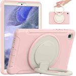 Shockproof TPU + PC Protective Case with 360 Degree Rotation Foldable Handle Grip Holder & Pen Slot For Samsung Galaxy Tab A7 Lite T220(Cherry Blossoms Pink)