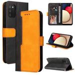 For Samsung Galaxy A02s US Version Business Stitching-Color Horizontal Flip PU Leather Case with Holder & Card Slots & Photo Frame(Orange)