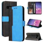 For Samsung Galaxy S10 Business Stitching-Color Horizontal Flip PU Leather Case with Holder & Card Slots & Photo Frame(Blue)