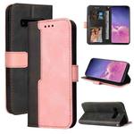 For Samsung Galaxy S10 Business Stitching-Color Horizontal Flip PU Leather Case with Holder & Card Slots & Photo Frame(Pink)