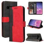 For Samsung Galaxy S10+ Business Stitching-Color Horizontal Flip PU Leather Case with Holder & Card Slots & Photo Frame(Red)