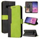 For Samsung Galaxy S10+ Business Stitching-Color Horizontal Flip PU Leather Case with Holder & Card Slots & Photo Frame(Green)