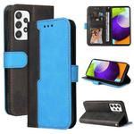 For Samsung Galaxy A52 5G / 4G Business Stitching-Color Horizontal Flip PU Leather Case with Holder & Card Slots & Photo Frame(Blue)