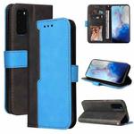 For Samsung Galaxy S20+ Business Stitching-Color Horizontal Flip PU Leather Case with Holder & Card Slots & Photo Frame(Blue)