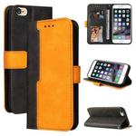 For iPhone SE 2022 / SE 2020 / 8 / 7 Business Stitching-Color Horizontal Flip PU Leather Case with Holder & Card Slots & Photo Frame(Orange)