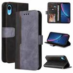 For iPhone XS Max Business Stitching-Color Horizontal Flip PU Leather Case with Holder & Card Slots & Photo Frame(Gray)