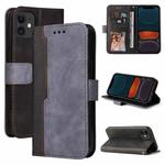 For iPhone 11 Pro Max Business Stitching-Color Horizontal Flip PU Leather Case with Holder & Card Slots & Photo Frame (Gray)