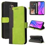For Xiaomi Poco M2 / Redmi 9 Business Stitching-Color Horizontal Flip PU Leather Case with Holder & Card Slots & Photo Frame(Green)