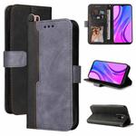 For Xiaomi Poco M2 / Redmi 9 Business Stitching-Color Horizontal Flip PU Leather Case with Holder & Card Slots & Photo Frame(Gray)