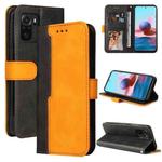 For Xiaomi Redmi Note 10 4G Business Stitching-Color Horizontal Flip PU Leather Case with Holder & Card Slots & Photo Frame(Orange)