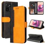 For Xiaomi Redmi Note 10 5G / Poco M3 Pro Business Stitching-Color Horizontal Flip PU Leather Case with Holder & Card Slots & Photo Frame(Orange)