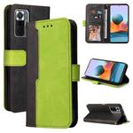 For Xiaomi Redmi Note 10 Pro / Note 10 Pro Max Business Stitching-Color Horizontal Flip PU Leather Case with Holder & Card Slots & Photo Frame(Green)