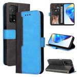 For Xiaomi Mi 10T Pro/Mi 10T 5G/Redmi K30S Business Stitching-Color Horizontal Flip PU Leather Case with Holder & Card Slots & Photo Frame(Blue)