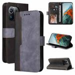 For Xiaomi Mi 11 Pro Business Stitching-Color Horizontal Flip PU Leather Case with Holder & Card Slots & Photo Frame(Gray)