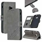 For Samsung Galaxy Xcover 4s Stitching Style 2-Color Cow Texture Horizontal Flip PU Leather Case with Holder & Card Slot & Lanyard(Gray)