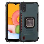 For Samsung Galaxy A01 US Version Fierce Warrior Series Armor All-inclusive Shockproof Aluminum Alloy + TPU Protective Case with Ring Holder(Green)