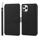 For iPhone 11 Pro Plain Texture Horizontal Flip PU Leather Case with Holder & Card Slots & Photo Frame & Wallet & Strap (Black)