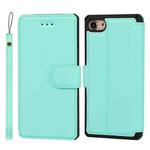 Plain Texture Horizontal Flip PU Leather Case with Holder & Card Slots & Photo Frame & Wallet & Strap For iPhone 7 / 8 / SE 2020(Blue)