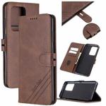 For Samsung Galaxy Note20 Ultra Stitching Style 2-Color Cow Texture Horizontal Flip PU Leather Case with Holder & Card Slot & Lanyard(Brown)
