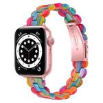 Oval Resin Watch Band For Apple Watch Series 8&7 41mm / SE 2&6&SE&5&4 40mm / 3&2&1 38mm(Rainbow)